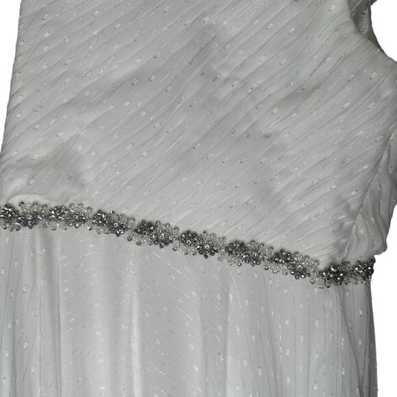 Mac Duggal White A Line Chiffon Long Dress 12 - Picture 11 of 13